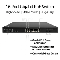 Switch Gigabit PoE 16 Port Grosir dengan 2 Uplink SFP, Anggaran Daya 300W, VLAN QoS Terkelola L2 untuk CCTV & AP Nirkabel
