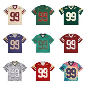 T-shirt de baseball décontracté en maille respirante à col en V, 100 % polyester, avec logo personnalisé, style streetwear, fermeture à boutons et sublimation - Product Image 1