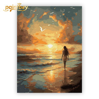 Peinture à l'huile imprimée par numéros 40x50cm Toile Modern Home Decor Wall Art