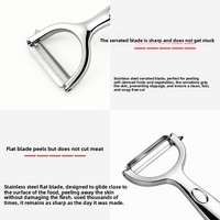 Sharp Vegetable Peelers-10 Years No-Rust Stainless Steel Serrated Manual Easy Use Durable Non-Slip Ergonomic