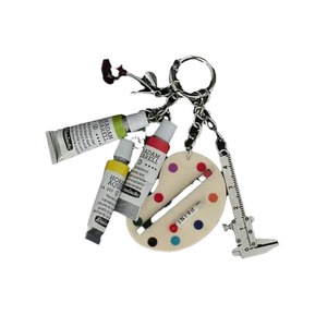 Llavero Original Hecho a Mano con Paleta <span class=keywords><strong>de</strong></span> Pintura <span class=keywords><strong>de</strong></span> Artista, Mini Tubo <span class=keywords><strong>de</strong></span> Pintura, Regla, Dijes <span class=keywords><strong>de</strong></span> Cereza, Colgante Creativo para Bolsos y Teléfonos - Product Image 4
