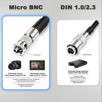 Câble coaxial Alvin's Cables Micro BNC mâle haute densité vers BNC mâle 6G HD SDI pour Blackmagic Video Assist 75 Ohm