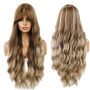 Women's None Lace Full Head Wig Long <strong>Hair</strong> Water Wave Curls High Temperature Synthetic Fiber - Product Image 1