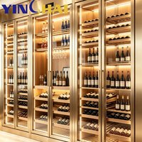 Armoire à vin à température constante en acier inoxydable personnalisée YINGHAI avec éclairage LED pour bar à domicile, hôtel, club