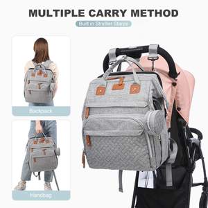 Bolsa de pañales multifuncional 7 en 1 para mamá con cama de bebé plegable, mosquitera, mochila para cochecito de gran capacidad, bolsa de pañales para bebé - Product Image 3