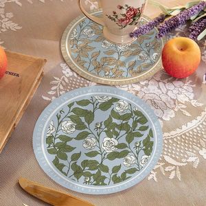 Napperon rond élégant pour jardin, 14 cm, style américain, isolant thermique, lavable, pour salle à manger - Product Image 2