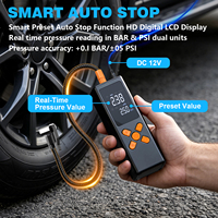 Compresseur d'air numérique intelligent pour pneus de voiture, gonfleur portable avec moniteur de pression, pompe et lumière d'urgence facile à utiliser