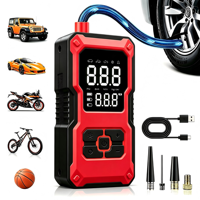 Compresseur de gonflage de pneus sans fil portable en ABS, 150 PSI, jauge numérique, arrêt automatique, gonflage rapide, lumière d'urgence pour pneus