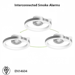 Détecteur de fumée sans fil ANKA à radiofréquence, connexion 433 MHz, <span class=keywords><strong>alarme</strong></span> incendie, certifié BSI EN14604, gagnant du prix Red Dot - Product Image 1