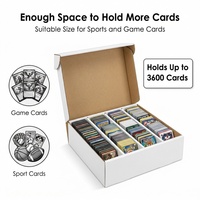 Boîte de rangement en carton pour 3600 cartes, organisateur de cartes rigide compatible avec les supports en plastique 3"x4" et les cartes à collectionner