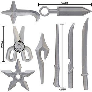 Koruit - <span class=keywords><strong>Armas</strong></span> de <span class=keywords><strong>Ninja</strong></span> de la Época Medieval, Tijeras y Dardos para Bloques de Construcción MOC de 4 cm, Juguetes de Ladrillos - Product Image 1