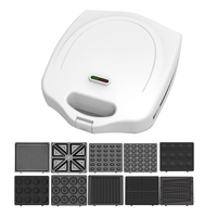 4 tranches en acier inoxydable détachable 3 en 1 meilleur Offre Spéciale gril à gaufres sandwich Gaufrier électrique antiadhésif de haute qualité