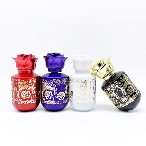 Botella de Perfume Redonda de Vidrio de Lujo de 50 ml, Estilo Árabe, en Negro, Rojo, Azul, Blanco, Verde Café, 6 Colores Surtidos - Product Image 4