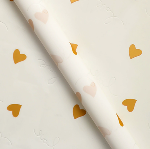 Papel de regalo impermeable al por mayor para el Día de San Valentín, en forma de corazón, blanco, plástico, para empaquetar ramos de flores. - Product Image 1