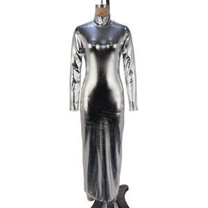 Jupe midi moulante à col haut et manches longues, amincissante à la taille - Product Image 5