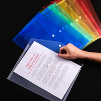 Enveloppes en plastique transparent format lettre A4, pochettes de classement suspendues en PP avec fermeture à bouton-pression