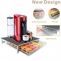 Support de capsules Nespresso en métal durable Combinaison gratuite de dosettes de café Tiroir Installation de type debout