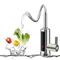 Robinet d'eau électrique à chauffage instantané avec affichage LED de la température, contrôle de la température, plastique, support allemand pour la cuisine, la salle de bain, le garage