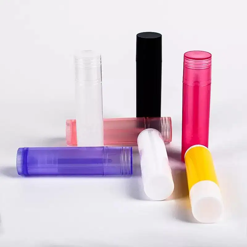 Wholesale 5ml PP Plastic Black White Clear Round Lipstick Tubes / Lip Balm Lipstick Bottle / Cosmetic Packaging Tube