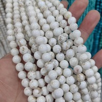 Perles rondes blanches naturelles en turquoise en vrac pour accessoires de bricolage
