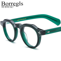 Monturas de Gafas Ópticas de Acetato Borregls para Hombre, Nueva Marca de Diseño, Gafas Redondas Vintage Retro para Mujer, Lentes 19411