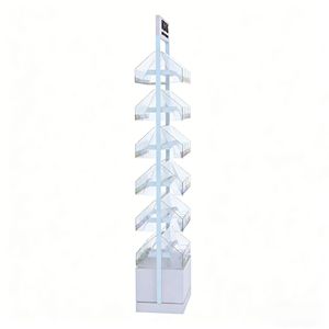 Best Seller Skincare Acrylic Organizer Rotating Display Dual-Sided Metal Floor <b>Racks</b> for Luxury Cosmetics Serum Cream Display - Product Image 4