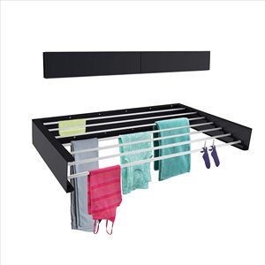 New 120cm treo tường mở rộng Sấy Giá 7 thanh nhôm trong nhà ngoài trời sử dụng tiết kiệm không gian có thể gập lại thiết kế kim loại cho phòng tắm - Product Image 6