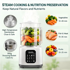 Procesador de Alimentos para Bebés de Vidrio de Alta Calidad y Bajo Ruido, Calentador de <span class=keywords><strong>Biberones</strong></span>, Vaporizador de Purés para Uso en Casa, Auto y RV - Licuadora Infantil Multifuncional - Product Image 4