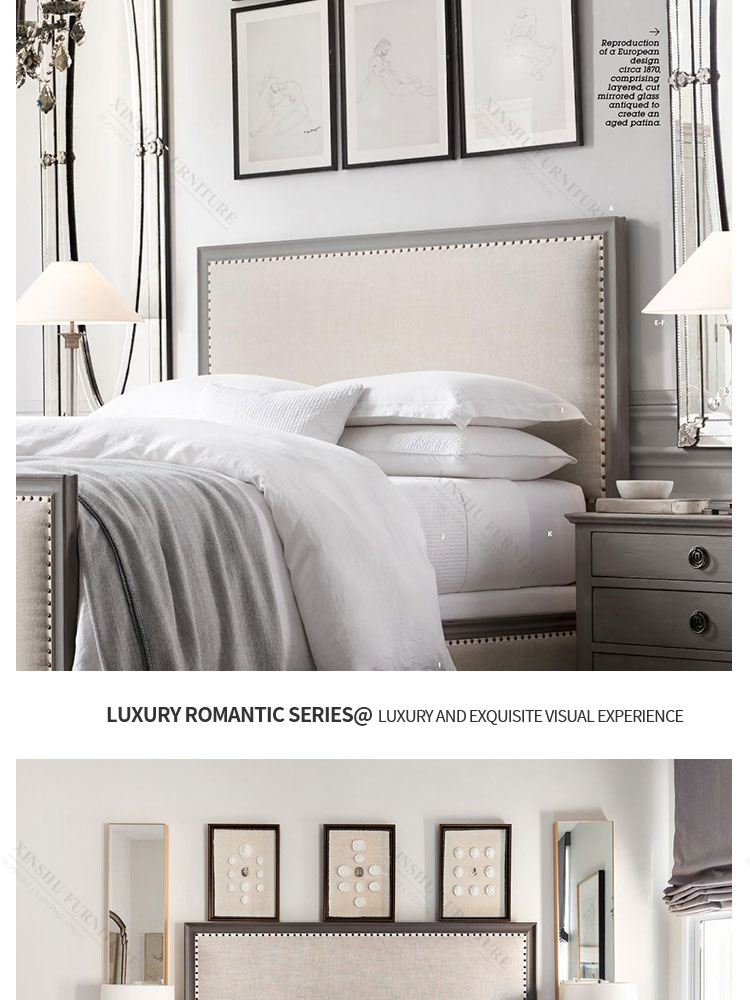 american country top quality long lasting luxury nordic double king bed french retro 1.98m custom  bedroom solid wood bed