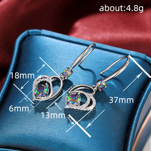 Orecchini a Forma di Cuore Chic per Donne, Gioielli Eleganti in Stile Coreano - Product Image 3