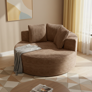 In Stock Compressed <strong>Sofa</strong> <strong>Bed</strong> <strong>Brown</strong> Fabric Round Single Seat <strong>Sofa</strong> Chair Vacuum Packaging Wholesale Living Room - Product Image 3
