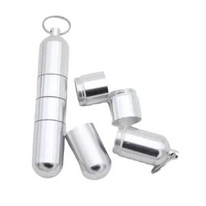 Stackable Metal Aluminium key Chain Pills Organizer Pill Box With 7 Day