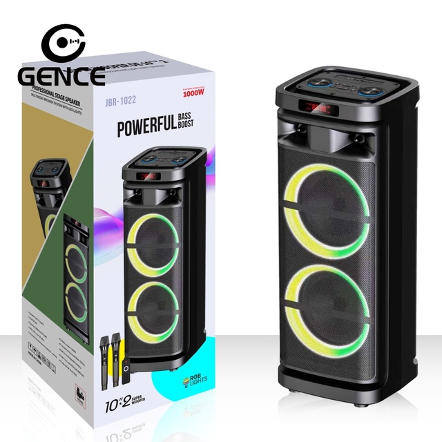 GENCE Hot Selling Portable for Speaker 50W High Power RGB LED AUX Long Battery Life TWS Pairing Outdoor Party Speaker