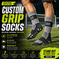 Chaussettes de football personnalisées, résistantes à l'usure, chaussettes de football à adhérence douce, chaussettes en maille respirante en coton tricoté, chaussettes antidérapantes pour hommes
