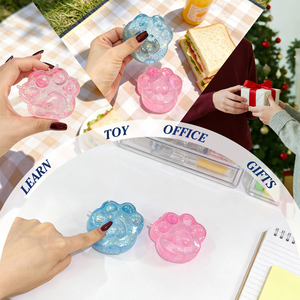 <b>Glitter</b> Paw Stress Relief Squeeze Hands Maltose Filled Sensory Dough Ball Calming Hand Grip for Office Anxiety Focus - Product Image 4