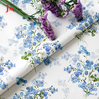 Tela de Muselina de Algodón Orgánico 100% Peinado de Alta Calidad, Estampado Digital Floral para Ropa