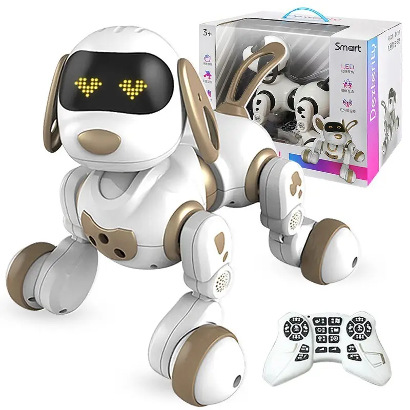 Hot Sale Smart RC Robot Toys pet programming intelligent educational Gesture Sensing RC Robot dog LED Light for Kids