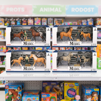Ensemble de jouets d'animaux de ferme en plastique solide et réaliste, figurines de chevaux avec des figurines humaines