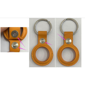 Botón antipérdida, cuatro botones, rastreador de acero inoxidable, patrón de CD de Metal, bolsa de cuero brochado para Apple, botón de rastreador antipérdida - Product Image 5