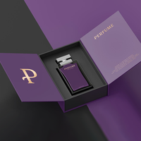 Boîtes d'emballage de parfum de luxe personnalisées en violet, boîtes en carton de luxe avec logo magnétique pour boîte de parfum