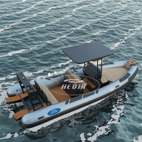 Bateau semi-rigide de luxe Haide CE 21,7 pieds Patrol DL660, bateau semi-rigide en aluminium, bateau semi-rigide de plaisance, bateau semi-rigide gonflable 6,5 m 650
