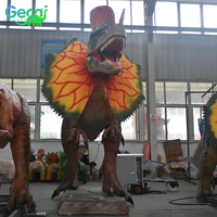 Modèle animatronique géant de dinosaure mécanique Dilophosaurus, taille réelle, électrique, mécatronique, pour exposition de parc à thème