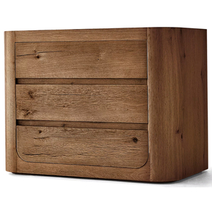 Modern Design <strong>Rustic</strong> Bedroom Solid Wood Multi-functional <strong>Bedside</strong> <strong>Table</strong> with Drawers Oak Nightstand - Product Image 1