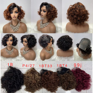 Letsfly Wholesale Raw Hair <b>Wigs</b> <b>Short</b> Bob 4x4 <b>Wigs</b> Human Hair Natural Bouncy Curly 200g Lace <b>Wigs</b> Human Hair - Product Image 3