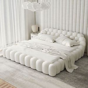 Cama Doble Moderna de Diseño Nórdico, Sofá Cama Multifuncional de Cuero Resistente para Dormitorio, Sala de Estar y Comedor de Hotel - Product Image 2