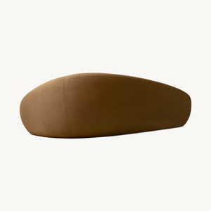 RH <span class=keywords><strong>REYNA</strong></span> Ensemble de canapé de luxe moderne incurvé à trois places en tissu beige pelucheux pour salon, appartement et centre commercial - Product Image 6