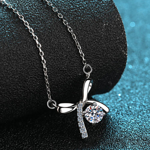 Collana con ciondolo geometrico rotondo a forma di fiocco per donna, gioielli alla moda, regalo per l'uso quotidiano - Product Image 2