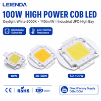 Chip LED COB Putih Daya Tinggi 100W 5000K 140lm/W Sumber Cahaya untuk Lampu High Bay UFO Industri Basis Tembaga Merah Grosir