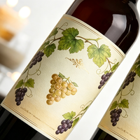 Autocollants pour bouteilles de vin avec logo personnalisé, dorure à chaud de luxe, papier imperméable auto-adhésif, étiquettes imprimées pour bouteilles en verre