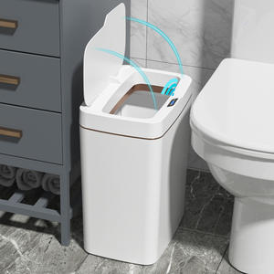 <span class=keywords><strong>Cubo</strong></span> de <span class=keywords><strong>Basura</strong></span> Inteligente con Sensor Automático de Plástico para Oficina, Hotel, Baño, Cocina, 15L/18L, Contenedor de Almacenamiento para Espacios Estrechos con Tapa Grande - Product Image 6
